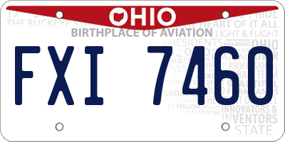 OH license plate FXI7460