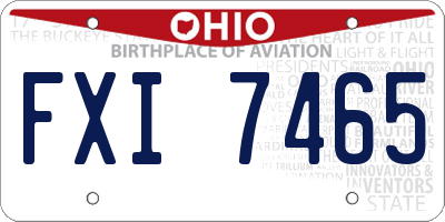 OH license plate FXI7465