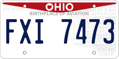 OH license plate FXI7473