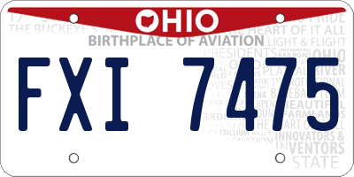 OH license plate FXI7475