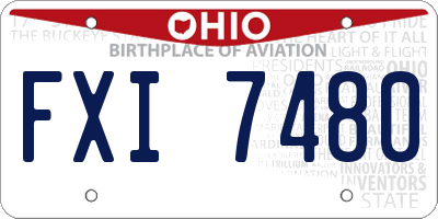 OH license plate FXI7480