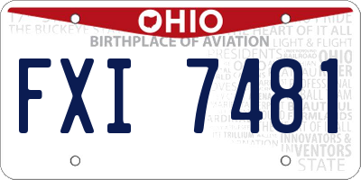OH license plate FXI7481