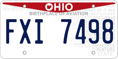 OH license plate FXI7498