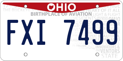 OH license plate FXI7499