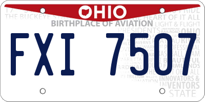 OH license plate FXI7507