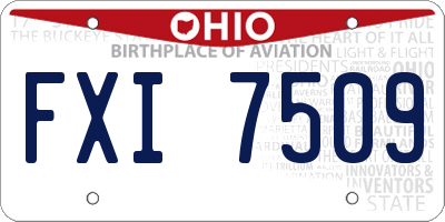 OH license plate FXI7509