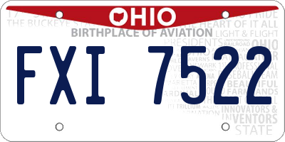 OH license plate FXI7522