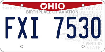 OH license plate FXI7530