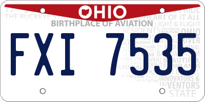 OH license plate FXI7535