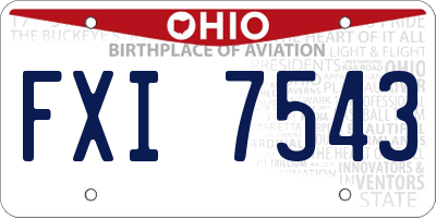 OH license plate FXI7543