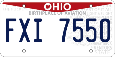 OH license plate FXI7550