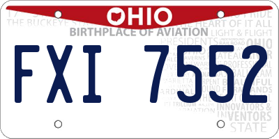 OH license plate FXI7552