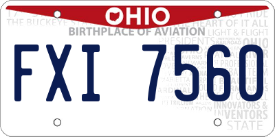 OH license plate FXI7560