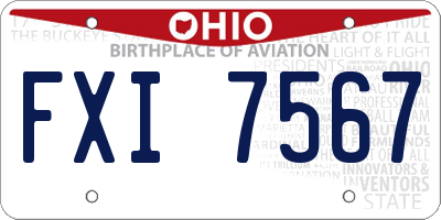 OH license plate FXI7567