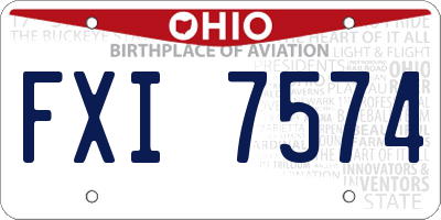 OH license plate FXI7574