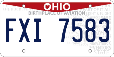 OH license plate FXI7583