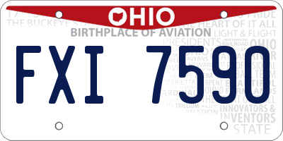 OH license plate FXI7590