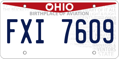 OH license plate FXI7609
