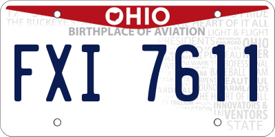 OH license plate FXI7611