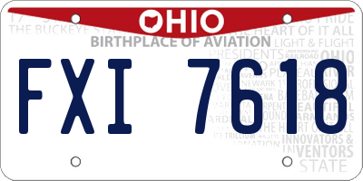 OH license plate FXI7618