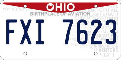 OH license plate FXI7623