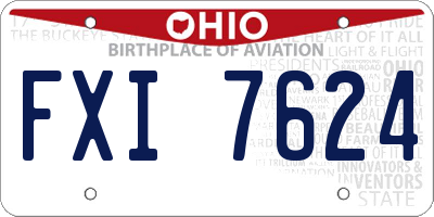 OH license plate FXI7624