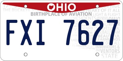 OH license plate FXI7627