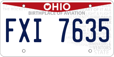 OH license plate FXI7635
