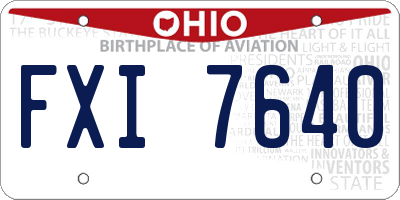 OH license plate FXI7640