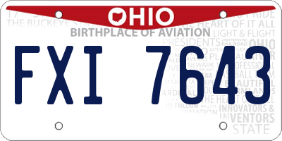OH license plate FXI7643