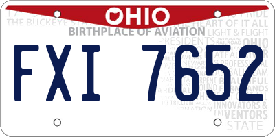 OH license plate FXI7652