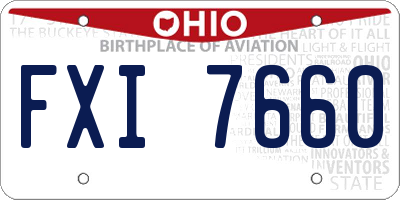 OH license plate FXI7660