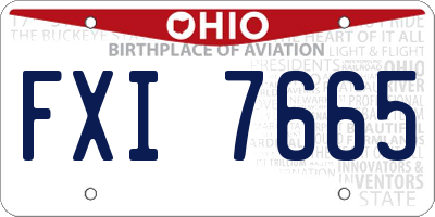 OH license plate FXI7665