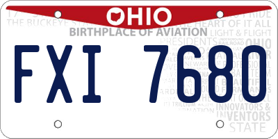 OH license plate FXI7680