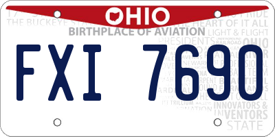 OH license plate FXI7690