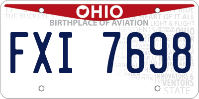 OH license plate FXI7698