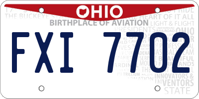 OH license plate FXI7702