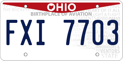 OH license plate FXI7703