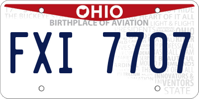 OH license plate FXI7707