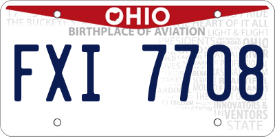OH license plate FXI7708