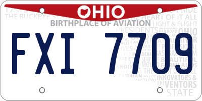 OH license plate FXI7709