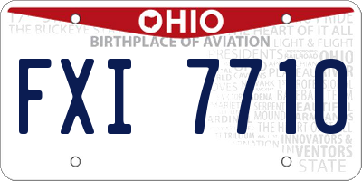 OH license plate FXI7710