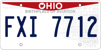 OH license plate FXI7712