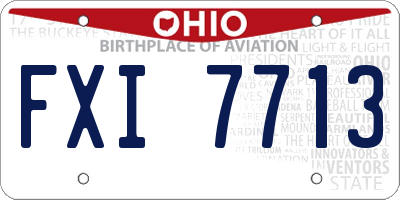 OH license plate FXI7713
