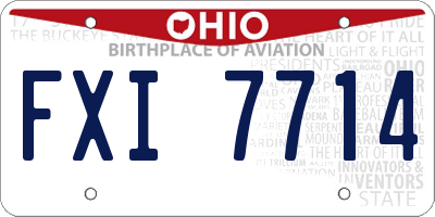 OH license plate FXI7714