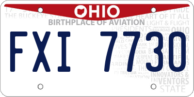 OH license plate FXI7730