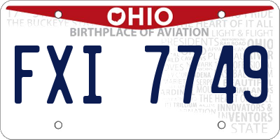 OH license plate FXI7749