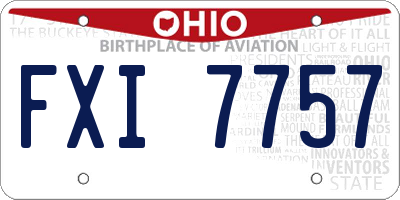 OH license plate FXI7757