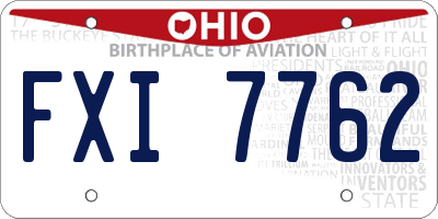 OH license plate FXI7762