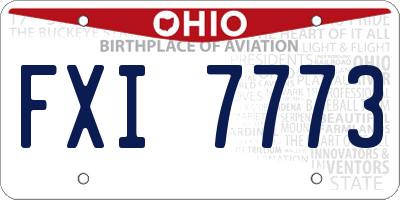OH license plate FXI7773